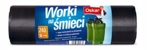 Worki na śmieci super mocne 240l 10szt Oskar