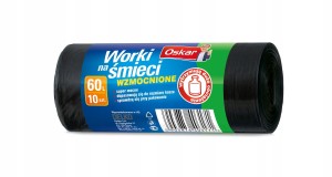 Worki na śmieci wzmocnione LD 60l 10 szt Oskar