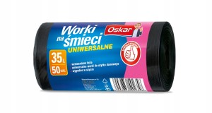 Worki na śmieci uniwersalne Oskar 35 l x 50szt