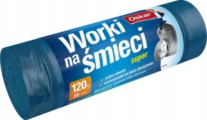 Worki na śmieci ld niebieskie Oskar 25 szt x 120 l