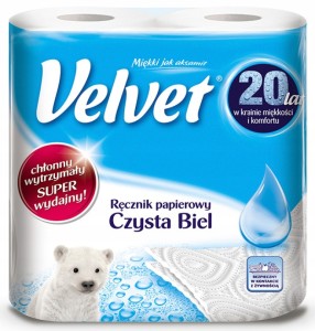 Ręcznik Papierowy Velvet Czysta BIEL - 2 rolki