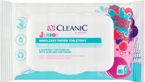 CLEANIC Junior Nawilżany Papier Toaletowy 40szt