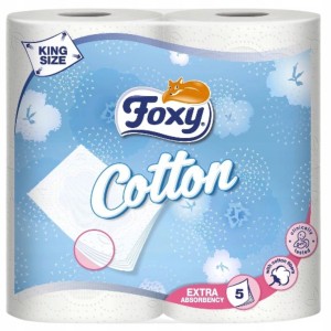 FOXY Papier Toaletowy 5 WARSTW COTTON 4 szt.