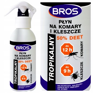 Bros PŁYN NA KOMARY i KLESZCZE 50% DEET 130 ml