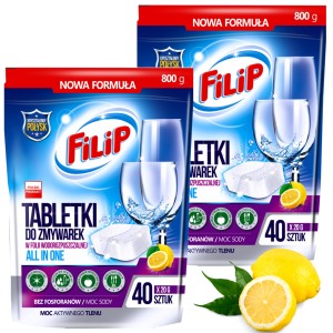 FILIP Tabletki do Zmywarek bez Fosforanów 80 szt