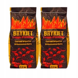 Brykiet drzewny 5 KG (2x2.5 KG) do grilla Jakość
