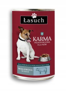 ŁASUCH KARMA DLA PSÓW Z WOŁOWINĄ W SOSIE 1250g