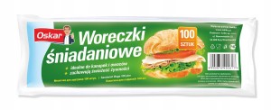 Woreczki śniadaniowe Oskar 100szt 17x24 cm