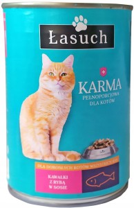 Mokra karma dla kota ŁASUCH z rybą 410g