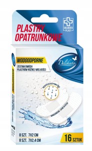 DELIKATO PLASTRY OPATRUNKOWE WODOODPORNE 16 SZT