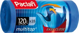 Worki na śmieci Paclan niebieskie 120l 15szt.