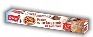 Papier do pieczenia Oskar 38x42 cm 16 arkuszy