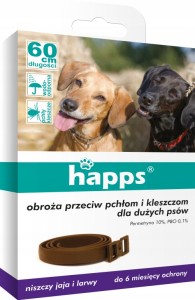 Obroża na pchły i kleszcze Happs Bros 60cm dla duż