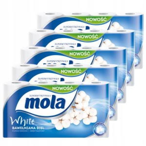 MOLA WHITE BAWEŁNA PAPIER TOALETOWY 40 ROLEK 5 OP
