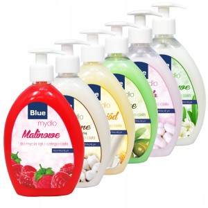 Mydło w płynie Blue 0,5 l Pompka Różne Zapachy MIX
