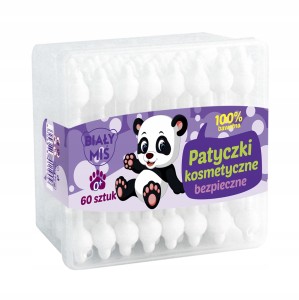 Patyczki kosmetyczne jednorazowe Biały Miś 60 szt.