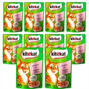 KITEKAT Mokra Karma Dla Kota Łosoś 10x100g