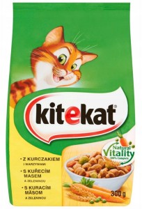 KITEKAT Sucha Karma Dla Kota Kurczak Warzywa 300g