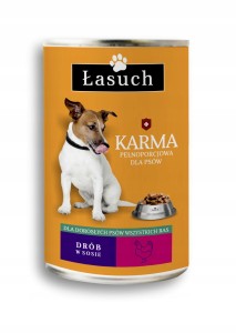 ŁASUCH KARMA DLA PSÓW Z DROBIEM W SOSIE 415g