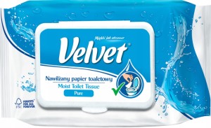 Nawilżany papier toaletowy Velvet 42 pure