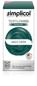 SIMPLICOL FARBA DO UBRAŃ TKANIN BARWNIK GREEN LEŚNA ZIELEŃ ZIELONY 560 G