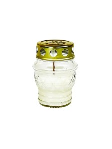 Znicz Szklany Zalewany "Kacperek" (10 cm) Biały