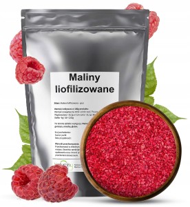MALINY LIOFILIZOWANE Grys MALINA Liofilizowana Intensywny Smak 100g