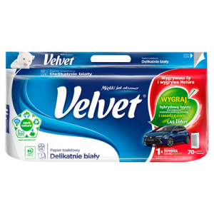 Papier toaletowy Velvet 8 rolek biały