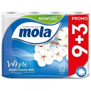 Papier toaletowy Mola biały 9+3 sztuki