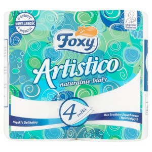 Papier toaletowy Foxy Artistico biały 4 rolki
