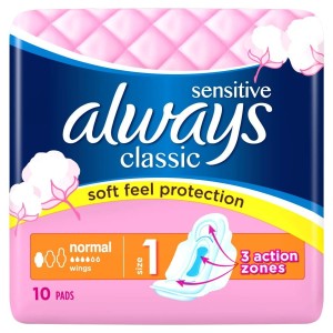 Podpaski Always 10szt classic sensitive